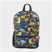 Kids Black Multi-Coloured Dinosaur Print Backpack (Click For Details)