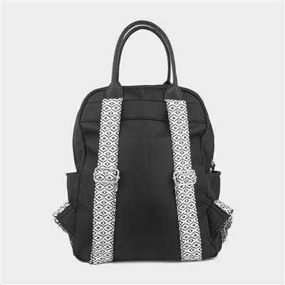 Black Woven Straps Back Pack