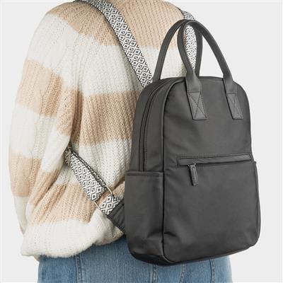 Black Woven Straps Back Pack