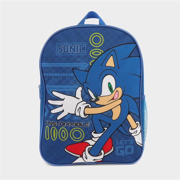 Sonic The Hedgehog Blue Kids Character Backpack Size 1