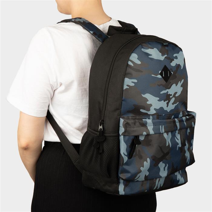 Blue & Multi-Coloured Camo Backpack