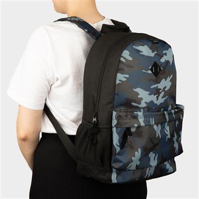 Blue & Multi-Coloured Camo Backpack