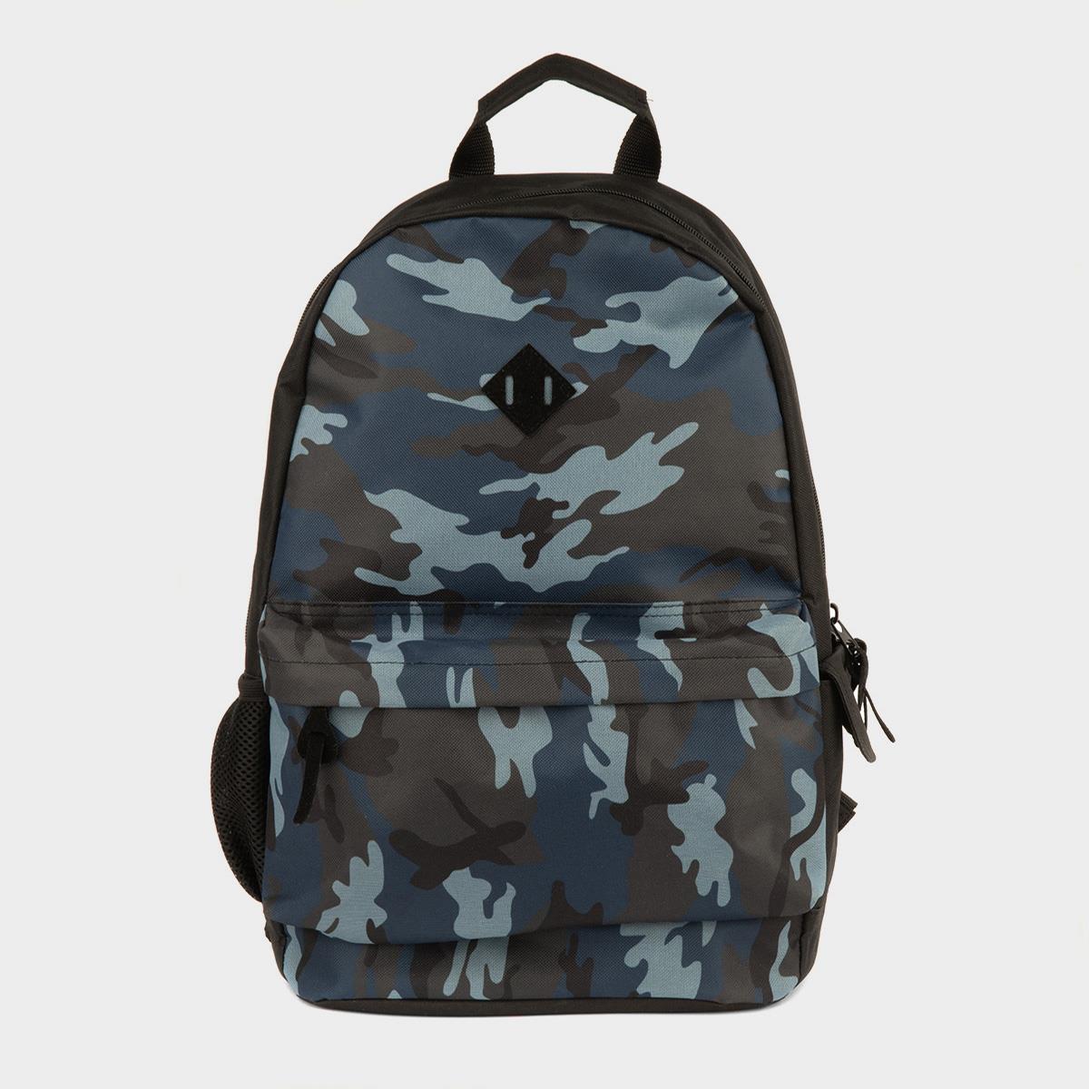 Blue & Multi-Coloured Camo Backpack
