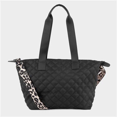 Womens Black Quilted Handbag