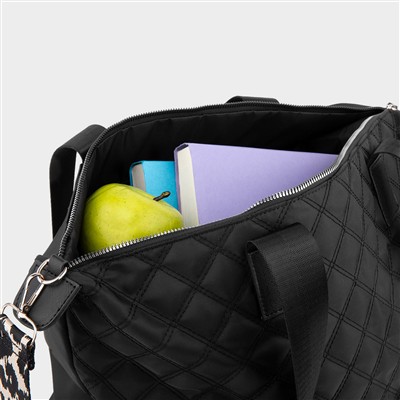 Womens Black Quilted Handbag