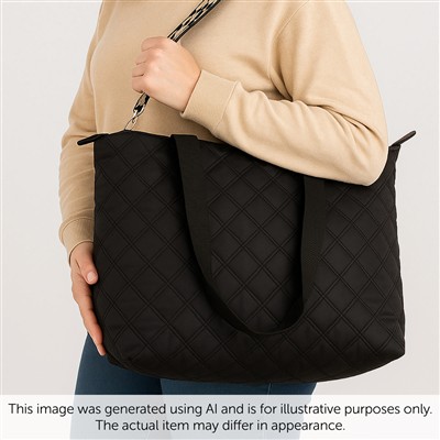 Womens Black Quilted Handbag