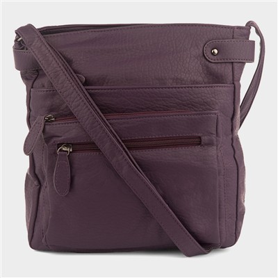 Womens Purple Cross Body Handbag