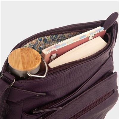 Womens Purple Cross Body Handbag