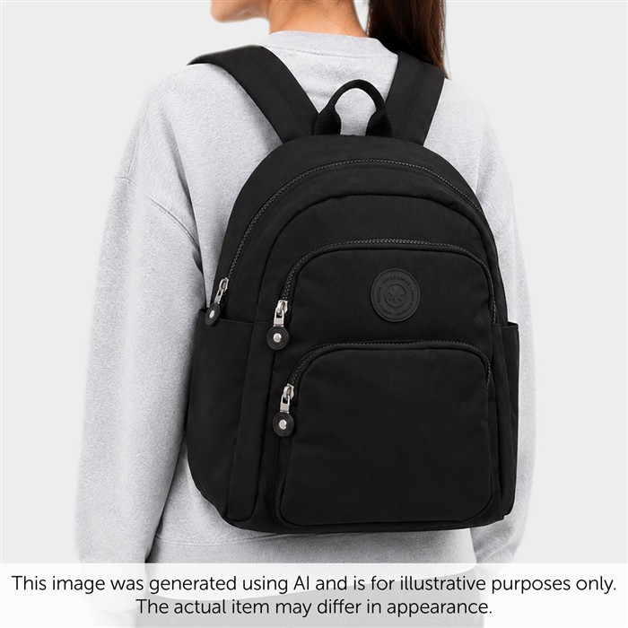 Stamford Black Zip Up Backpack