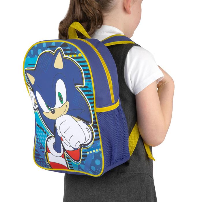 Sonic The Hedgehog Kids Blue Character Backpack 90494 Shoe Zone