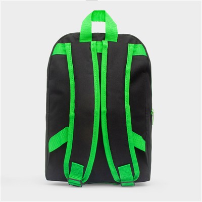 Kids Green & Black Character Backpack