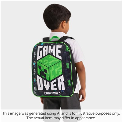 Kids Green & Black Character Backpack