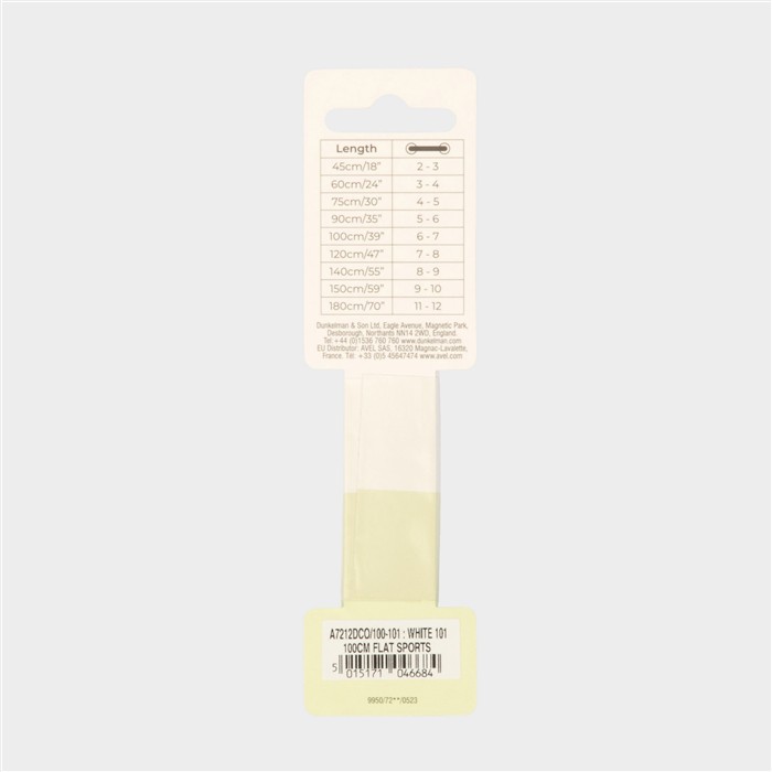 White 100cm Sports Shoe Laces