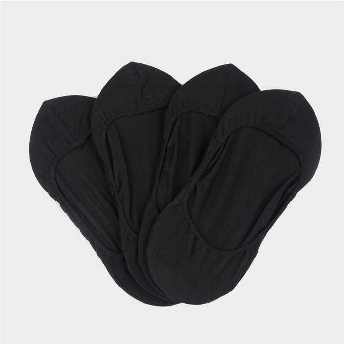 Womens Pack of 4 Black Shoe Liners