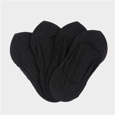 Womens Pack of 4 Black Shoe Liners