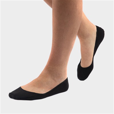 Womens Pack of 4 Black Shoe Liners
