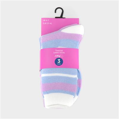 Womens Pack of 3 Thermal Socks