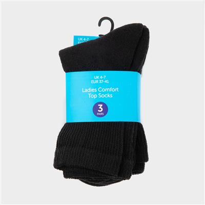 Womens 3 Pack Comfort Top Socks