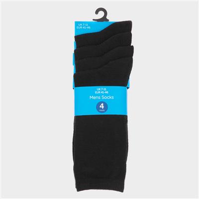 Epping Mens Black 4 Pack Ankle Socks