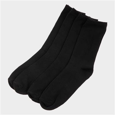 Epping Mens Black 4 Pack Ankle Socks