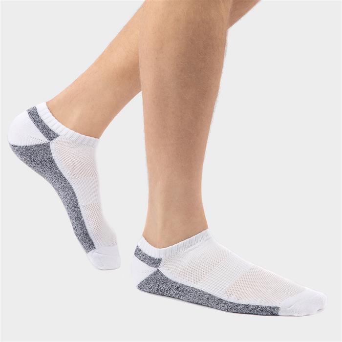 Shoeology Mens 3 Pack White Trainer Socks-99401 | Shoe Zone