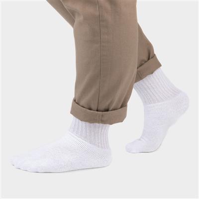 Mens White 5 Pack Sport Socks