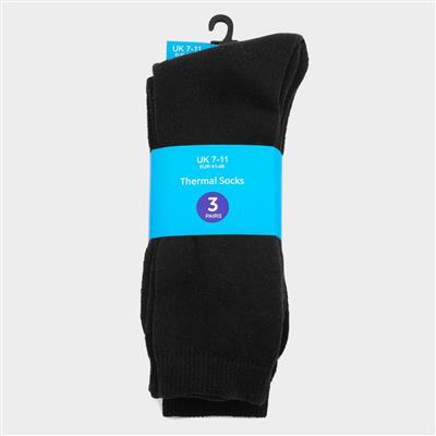 Mens Black 3 Pack Thermal Socks