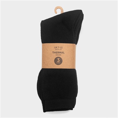 Mens Black 3 Pack Thermal Socks