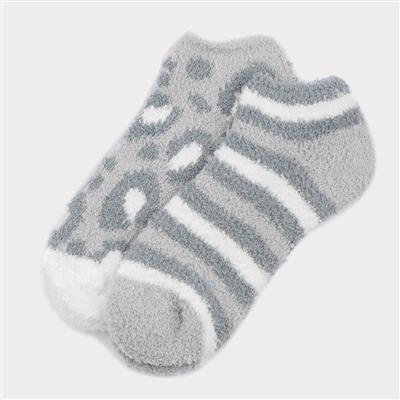 Womens 2 Pack Cosy Snuggle Trainer Socks