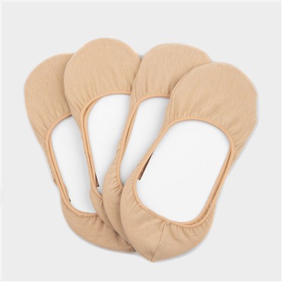 Womens 4 Pack Nude Shoe Liners