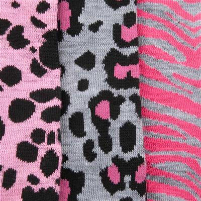 Bude 3 Pack Animal Print & Stripes Ankle Sock