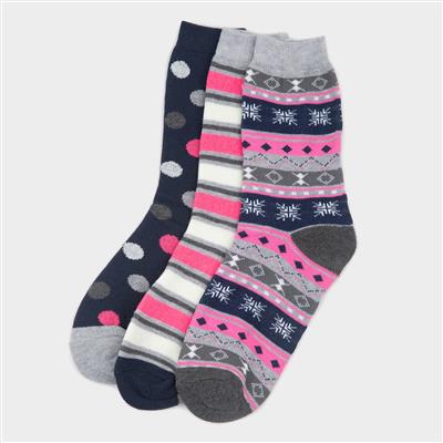 Alton 3 pack of Womens Thermal Socks - Size 4-7