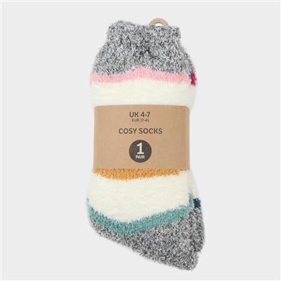 Ryde Womens Multicoloured Stripe Cosy Sock