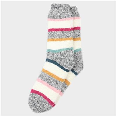 Ryde Womens Multicoloured Stripe Cosy Sock