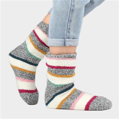 Ryde Womens Multicoloured Stripe Cosy Sock