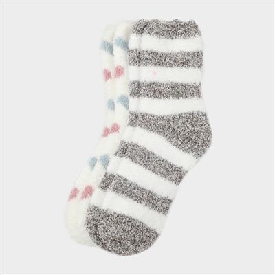 Frome 2 Pack of Womens Snuggle Socks - Sizes 4-7