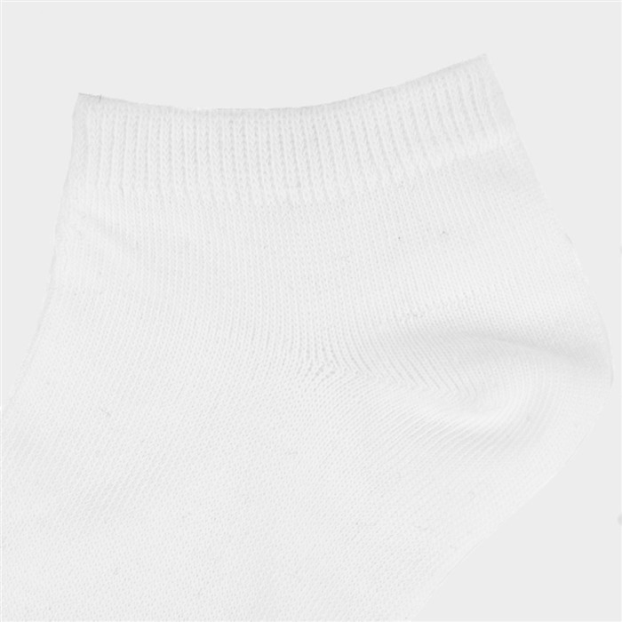 Womens White 5 Pack Trainer Socks