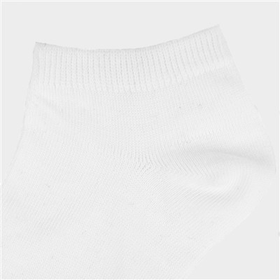 Womens White 5 Pack Trainer Socks