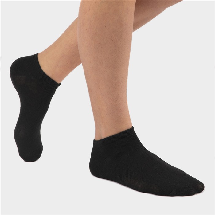 5 Pack Womens Black Trainer Socks