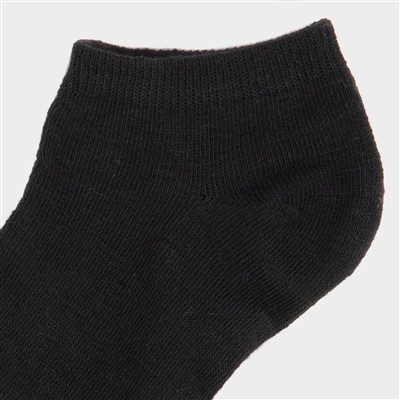 5 Pack Womens Black Trainer Socks