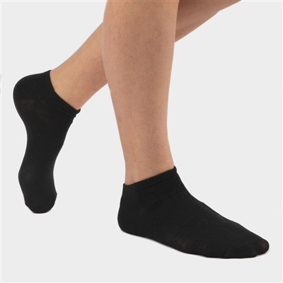 5 Pack Womens Black Trainer Socks