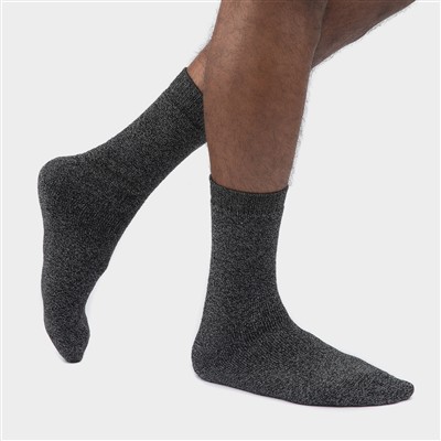 Mens 3 Pack Grey & Navy Boot Socks