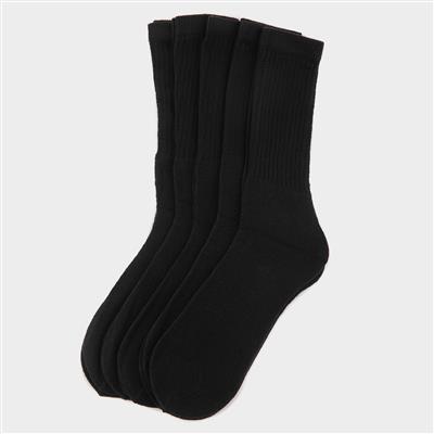 Mens Black 5 Pack Sport Socks