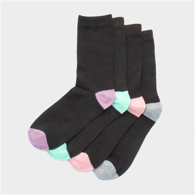 4 Pack Womens Multi-Coloured Ankle Socks