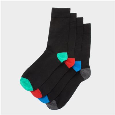 4 Pack Mens Multi-Coloured Ankle Socks