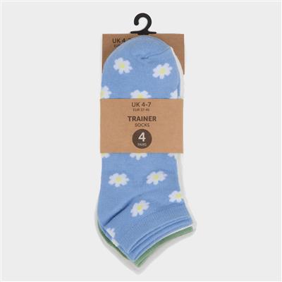 Eccles Womens Multi 4 Pack Trainer Socks