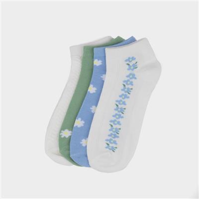 Eccles Womens Multi 4 Pack Trainer Socks