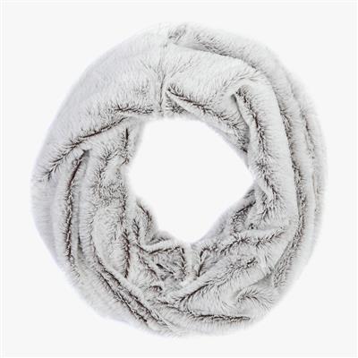 Womens Grey Mink Faux Fur Snood Scarf