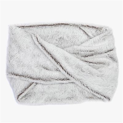 Womens Grey Mink Faux Fur Snood Scarf