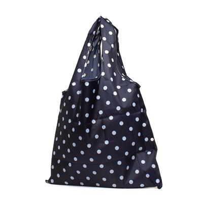 Navy Polka Dot Fold Up Shopper Bag